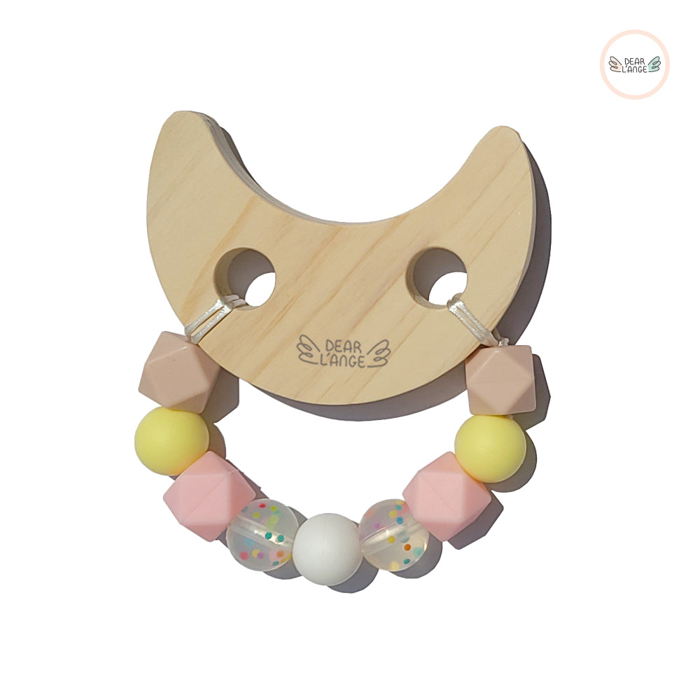 Dear L'Ange Hinoki Wooden Teether Toy Moon Design