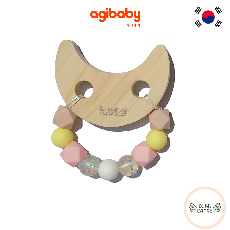 Dear L'Ange Hinoki Wooden Teether Toy Moon Design