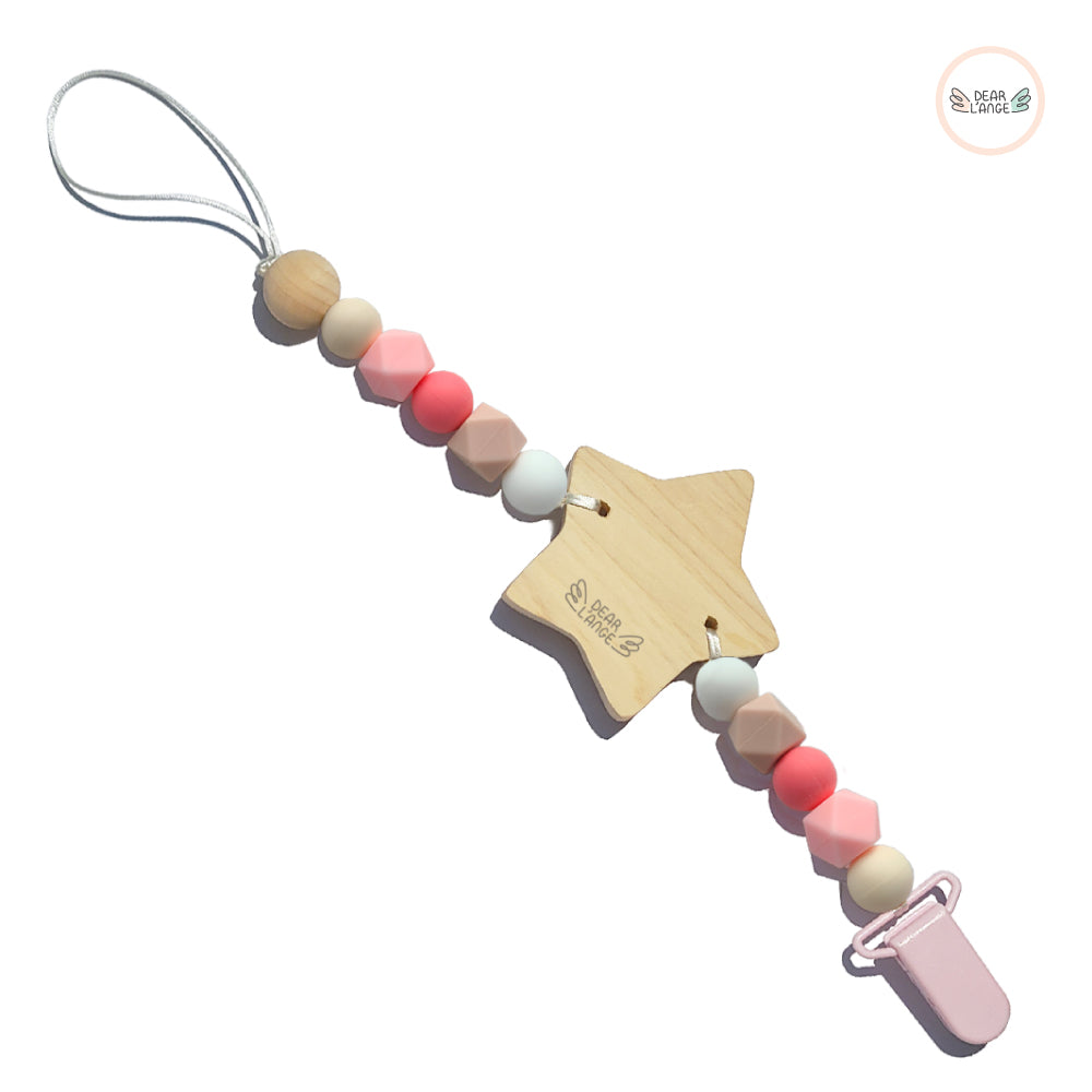 Dear L'Ange Hinoki Wooden & Silicone Pacifier Clip