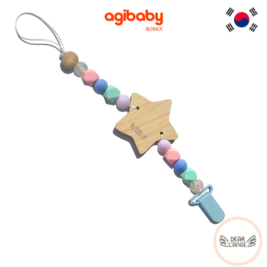 Dear L'Ange Hinoki Wooden & Silicone Pacifier Clip