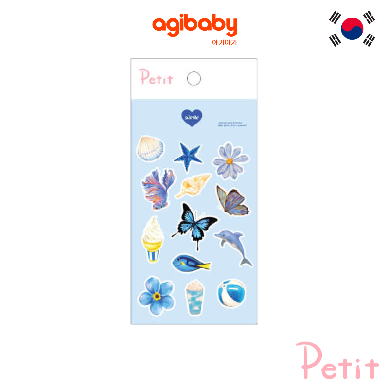 Petit Fancy Floral Blue Sticker (PD-830)